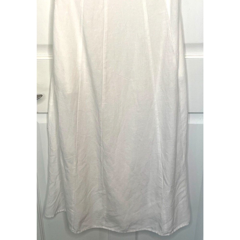 NWT Sincerely Jules Women's White Linen Blend Sundress Sz S Lined Lagenlook Boho - Picture 3 of 10